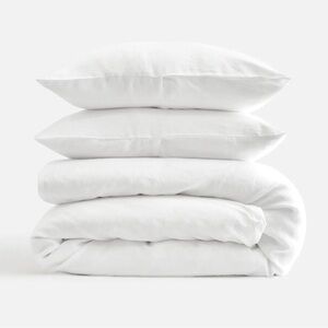 NWT Quince European White Linen Queen Duvet Set with Shams